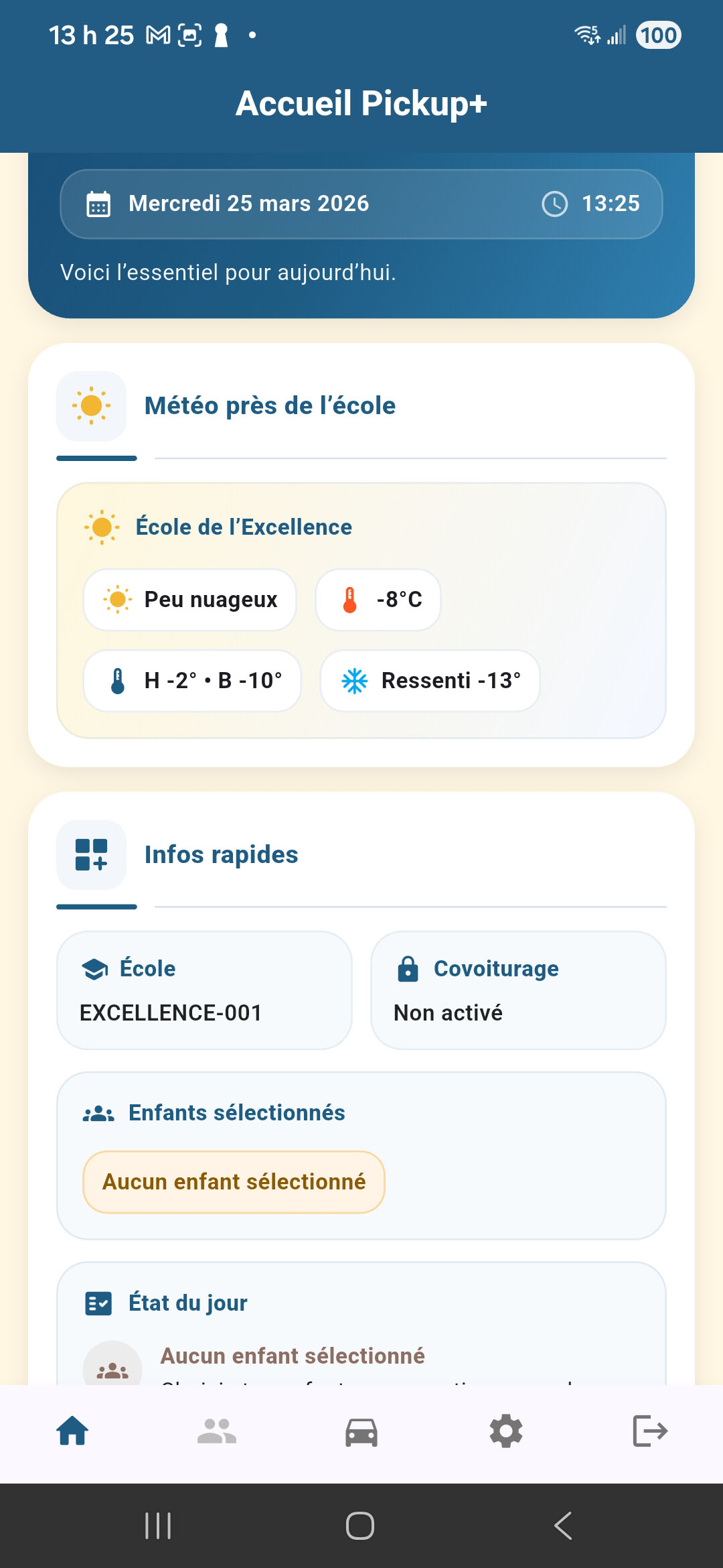 Tableau de bord